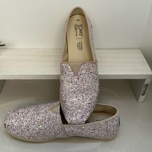 Toms Pink Sparkle Cloud Bound Flats